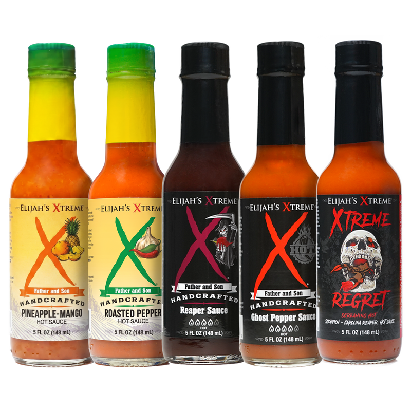 Hot Sauce Variety Pack (5 Bottles) – Elijah's Xtreme variety pack