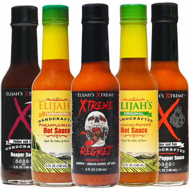 Hot Sauce Variety Pack (5 Bottles) Hot Sauce Elijah's Xtreme