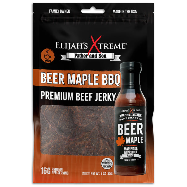 Beer Maple BBQ Beef Jerky Beef Jerky Elijah's Xtreme