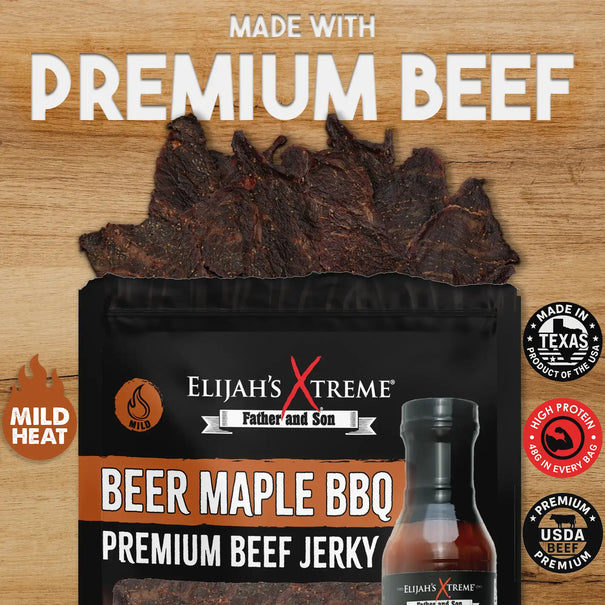 Beer Maple BBQ Beef Jerky Beef Jerky Elijah's Xtreme