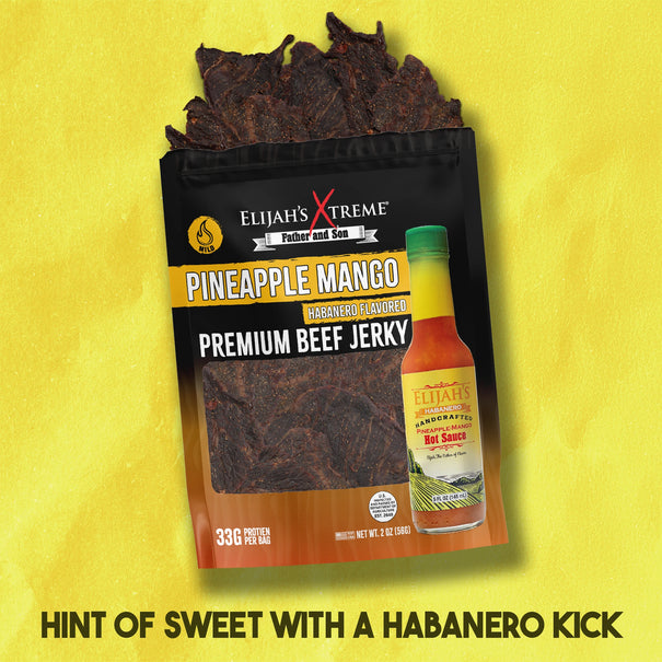 Pineapple-Mango Habanero Beef Jerky - 6 bags (1lb) Beef Jerky Elijah's Xtreme