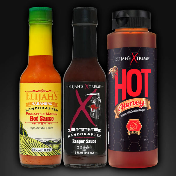 SWEET & HEAT TRIO HOT SAUCE VARIETY PACK Hot Sauce Elijah's Xtreme