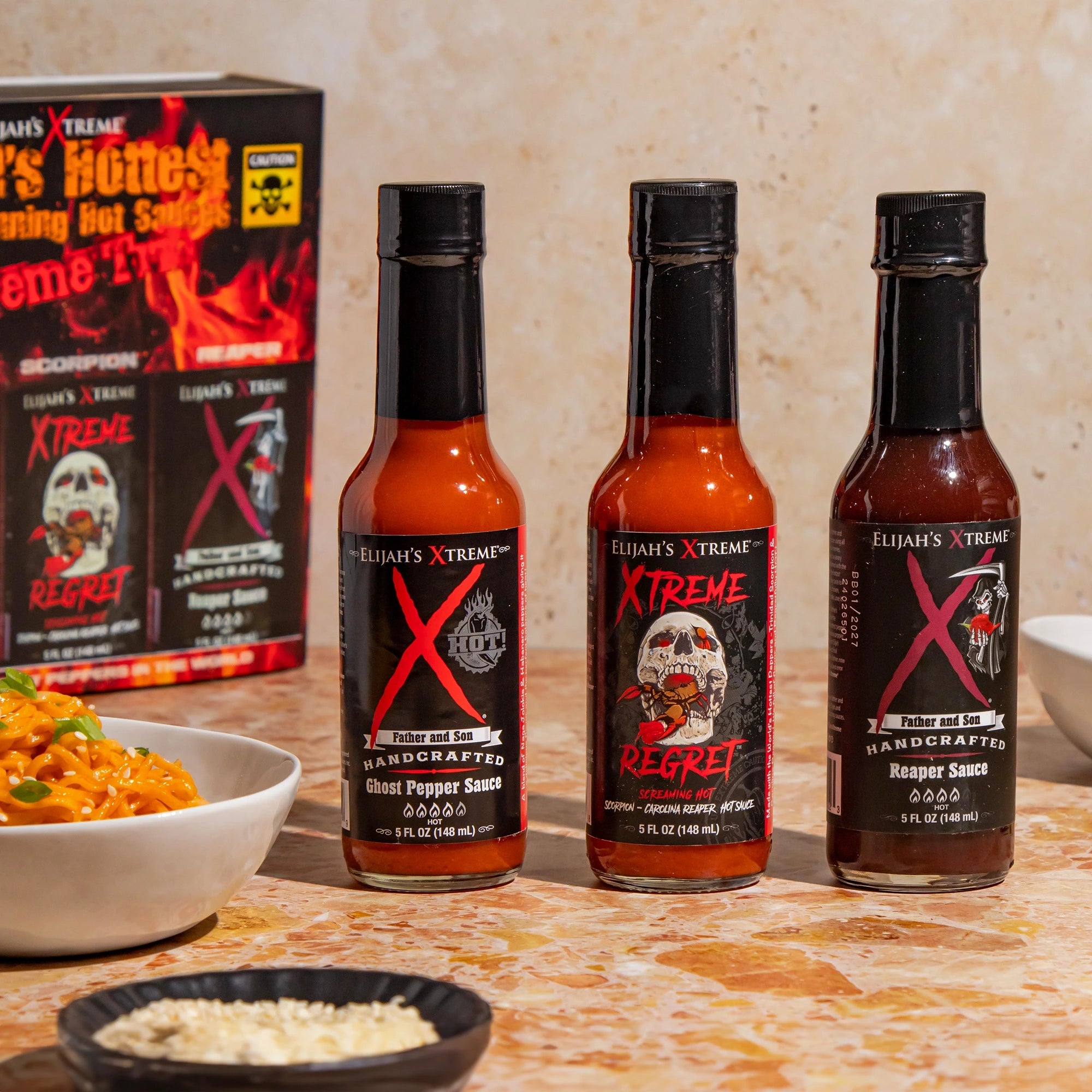World's Hottest Xtreme Trio Hot Sauce Variety Pack Hot Sauce Elijah's Xtreme