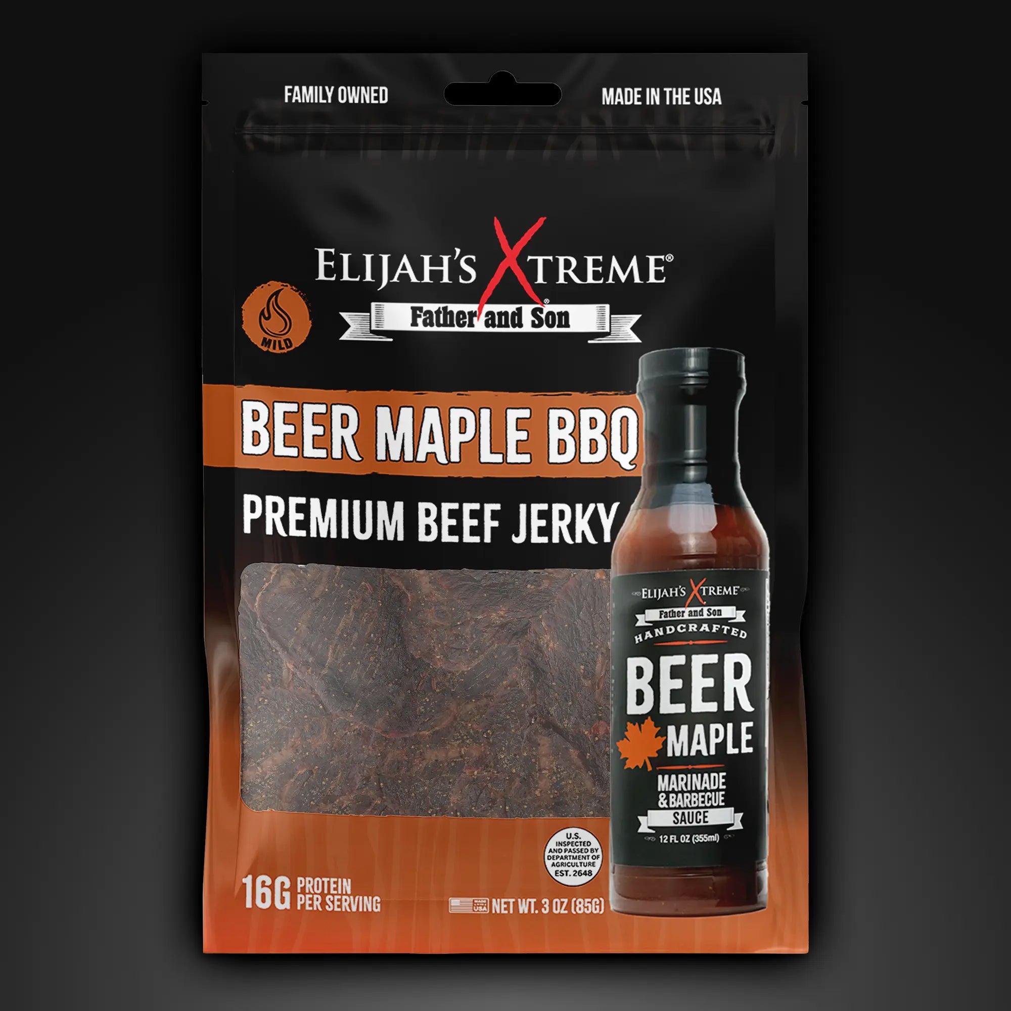 Beer Maple BBQ Beef Jerky Beef Jerky Elijah's Xtreme
