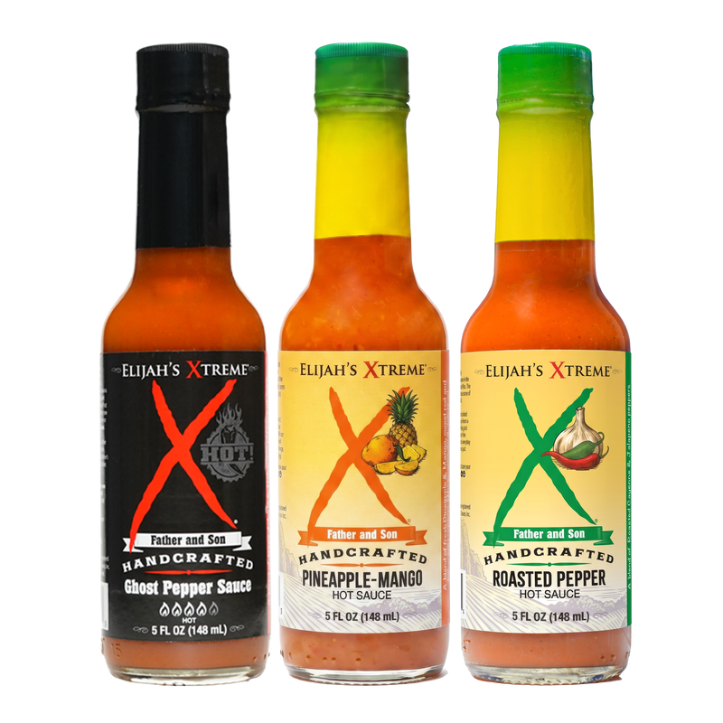 Mild & Hot Trio Hot Sauce Set – Elijah's Xtreme gift set