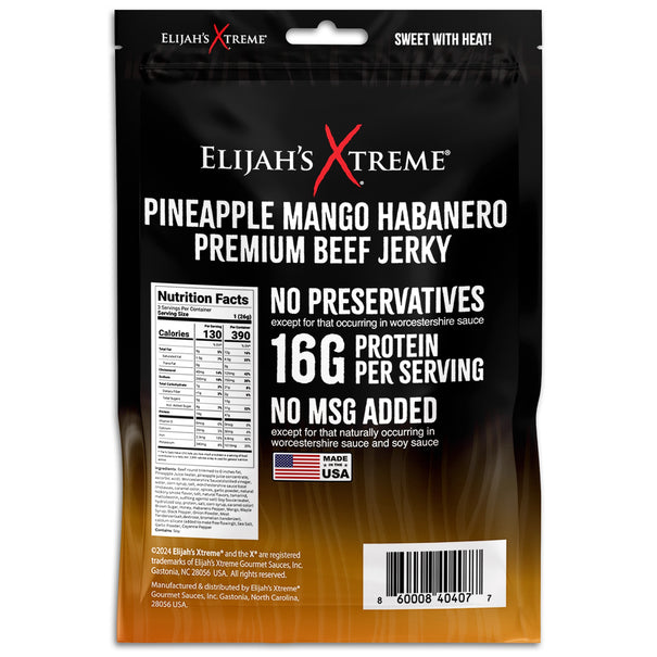 Pineapple-Mango Habanero Beef Jerky - 6 bags (1lb) Beef Jerky Elijah's Xtreme