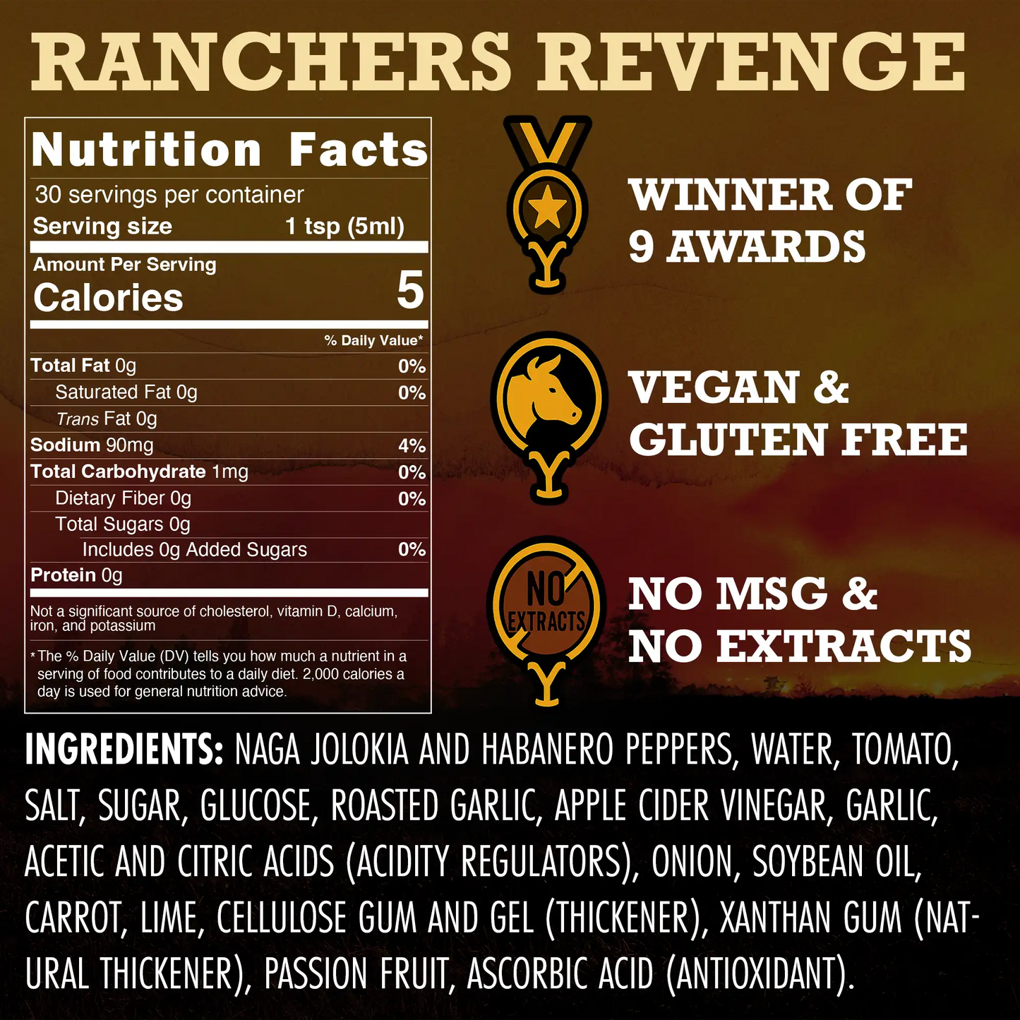 Ranchers Revenge (Ghost Pepper) Hot Sauce Elijah's Xtreme