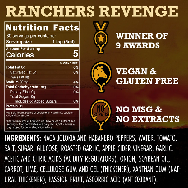 Ranchers Revenge (Ghost Pepper) Hot Sauce Elijah's Xtreme