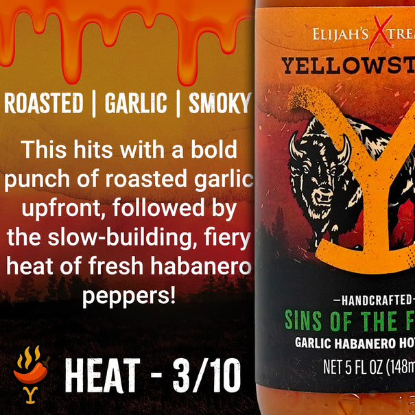 Yellowstone Hot Sauce Variety Pack 4 Bottles Hot Sauce Elijah's Xtreme