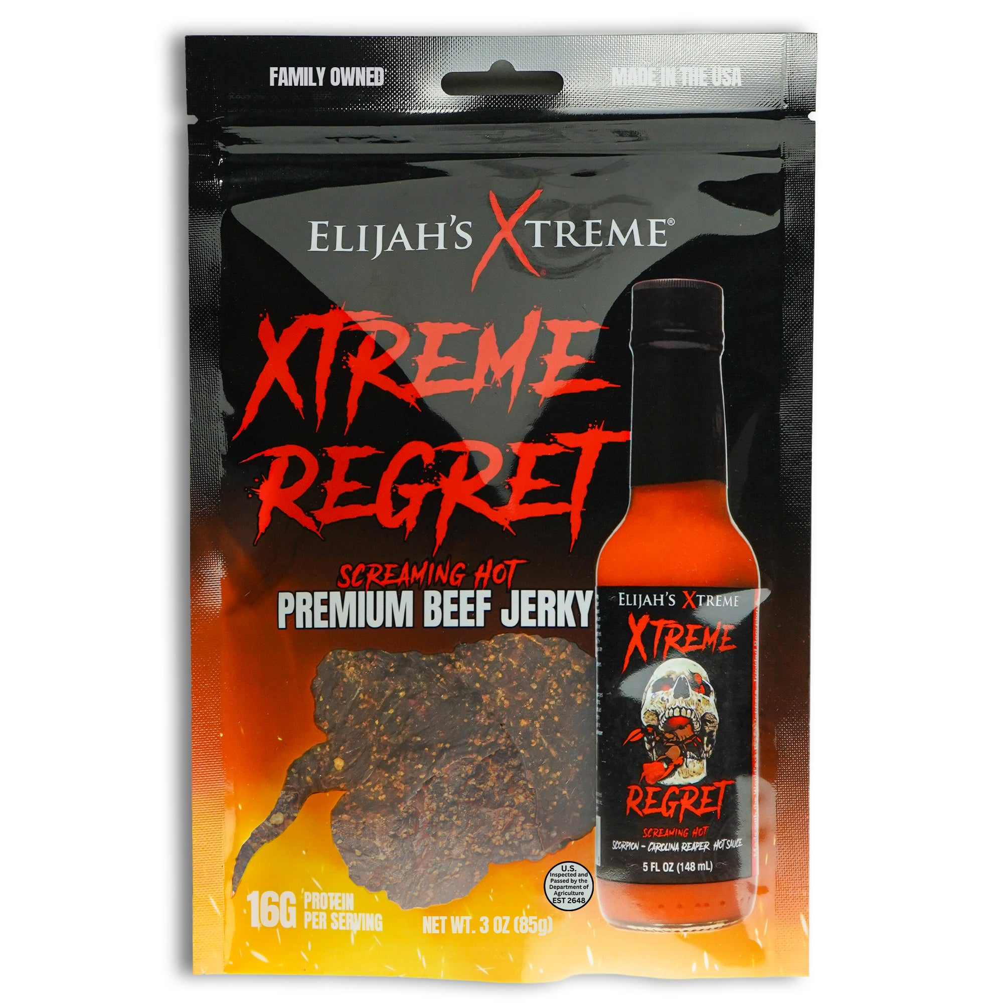 Xtreme Regret Spicy Beef Jerky Beef Jerky Elijah's Xtreme