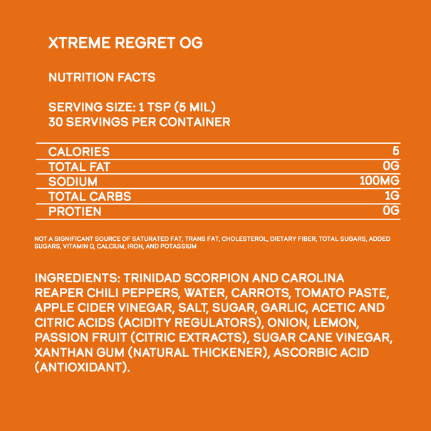 Xtreme Regret Hot Sauce (12 pk Case) Hot Sauce Elijah's Xtreme