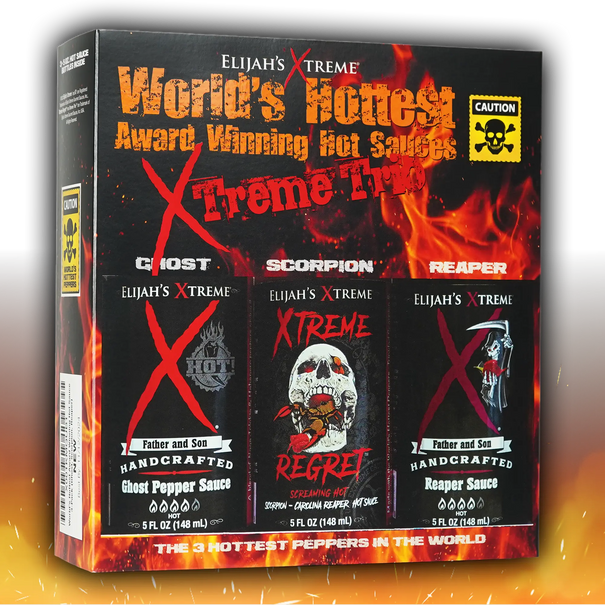 WORLDS HOTTEST XTREME TRIO HOT SAUCE VARIETY PACK