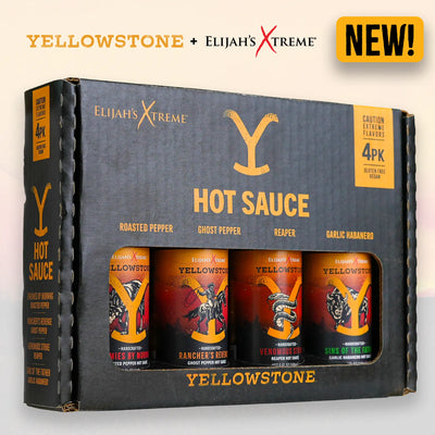 Yellowstone Hot Sauce Variety Pack 4 Bottles Hot Sauce Elijah's Xtreme