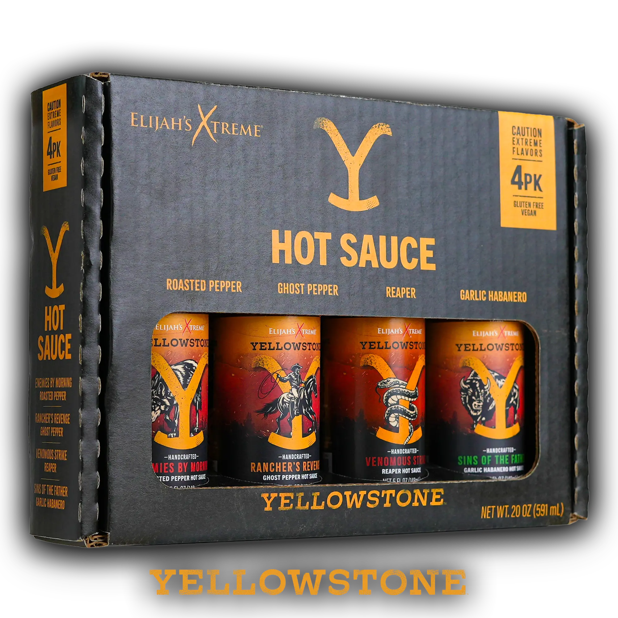Yellowstone Hot Sauce Variety Pack 4 Bottles – Elijah's Xtreme