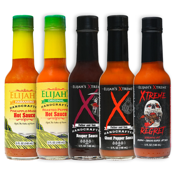 Hot Sauce Variety Pack (5 Bottles) Hot Sauce Elijah's Xtreme