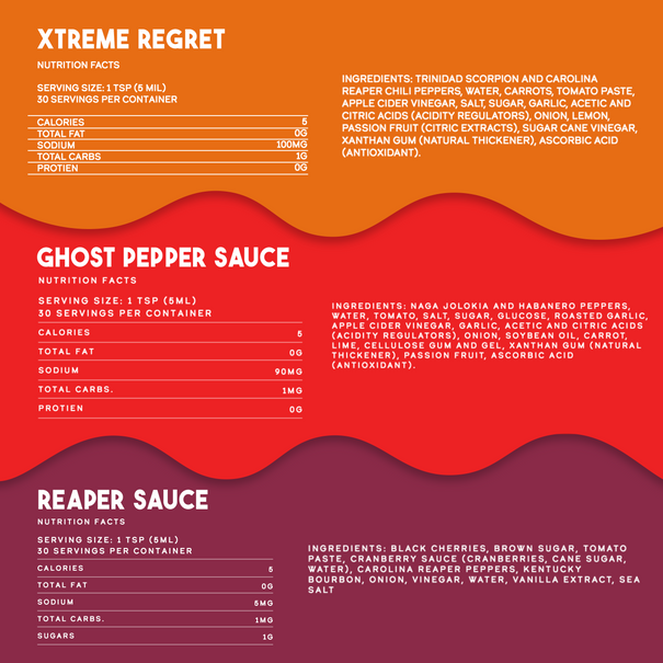 World's Hottest Xtreme Trio Hot Sauce Variety Pack Hot Sauce Elijah's Xtreme