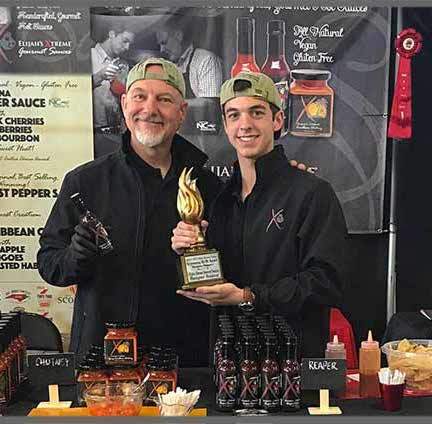 Elijah's Xtreme winning 1st place for Carolina Reaper hot sauce