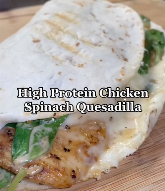 TikTok High Protein Chicken Spinach Quesadilla Recipe | Elijah's Xtreme