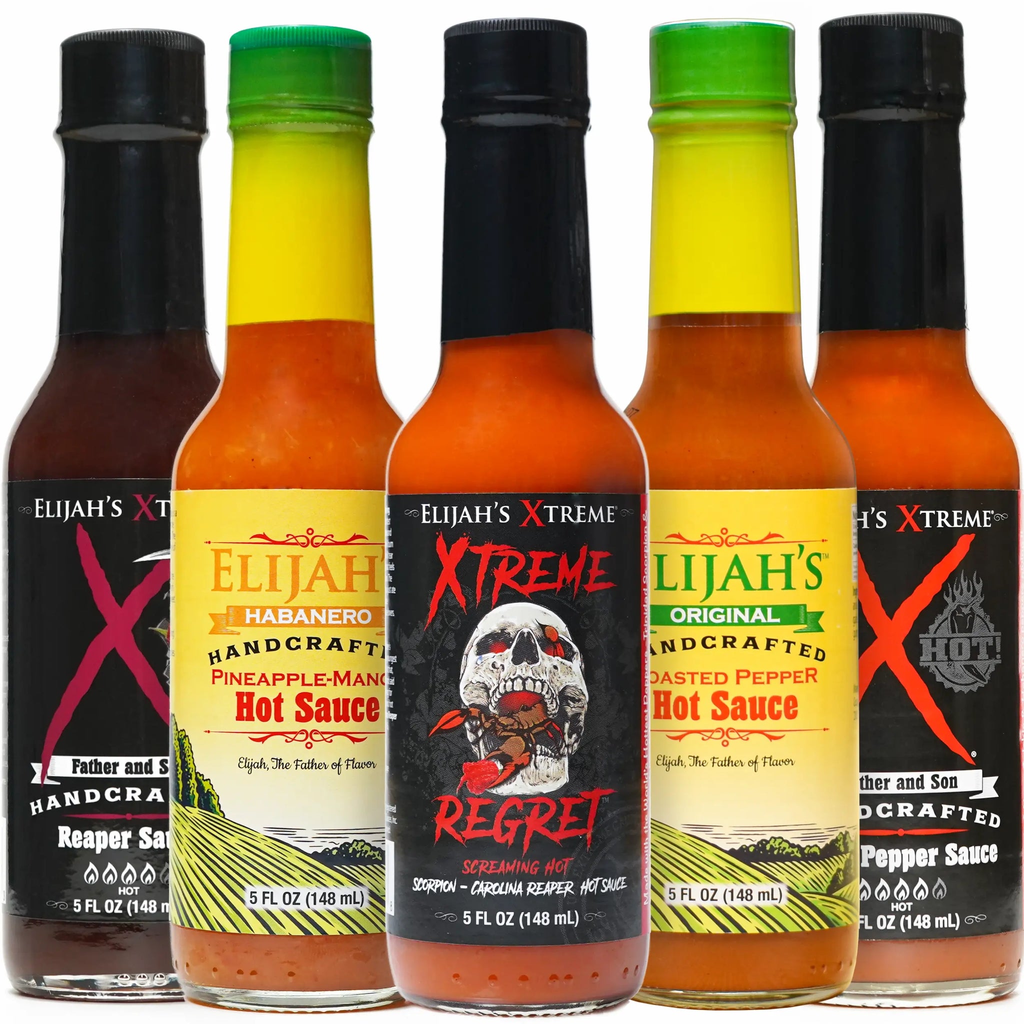 Hot Sauce Variety Pack (5 Bottles) Hot Sauce Elijah's Xtreme