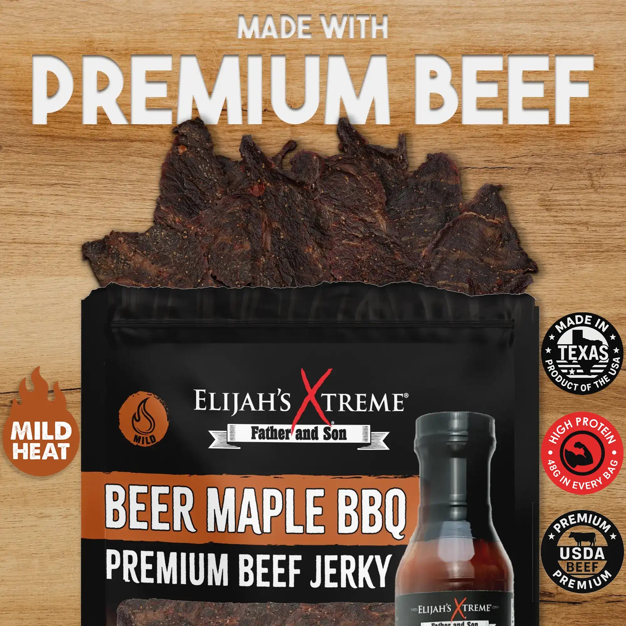 Beer Maple BBQ Beef Jerky Beef Jerky Elijah's Xtreme