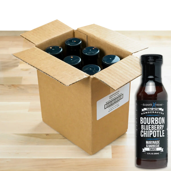 Bourbon Blueberry Chipotle BBQ Sauce (6 pk Case) Elijah's Xtreme