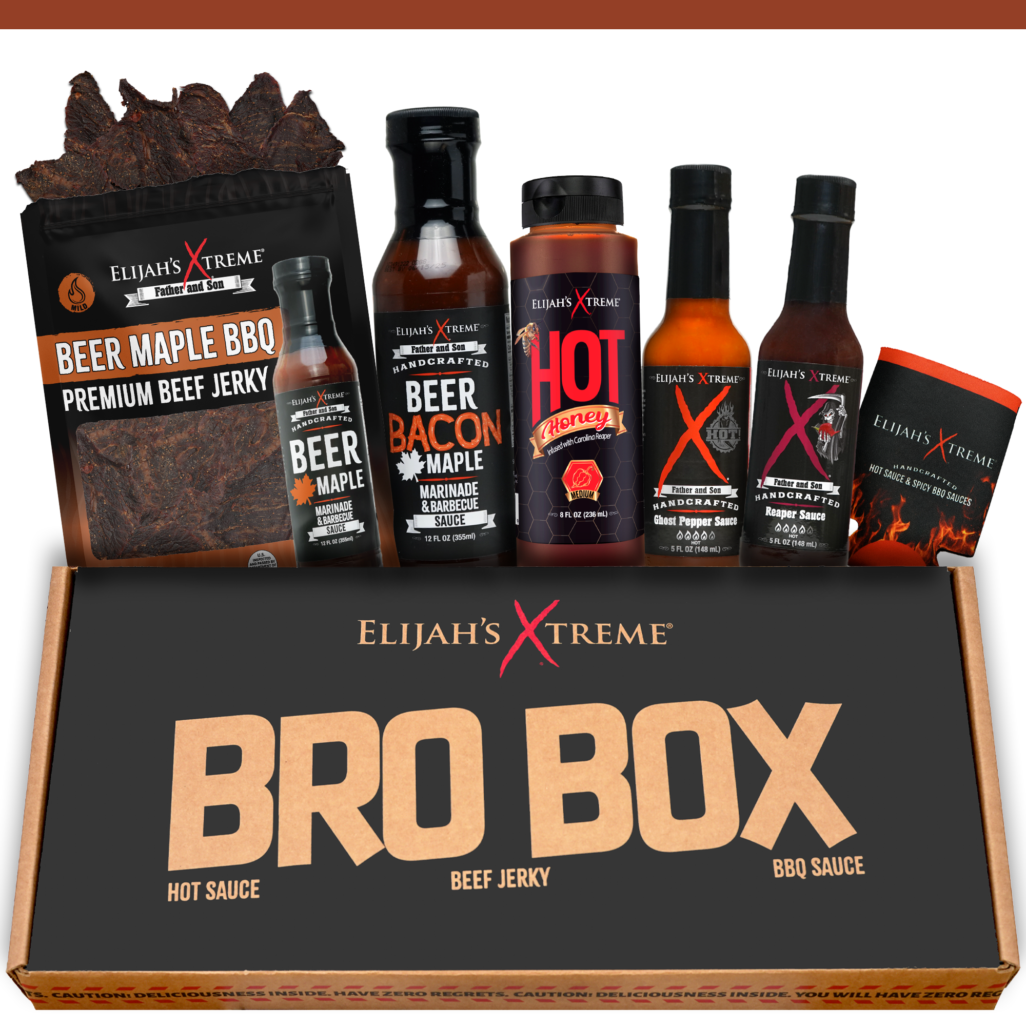 Elijahs xtreme bbq bro box hot sauce variety pack gift set