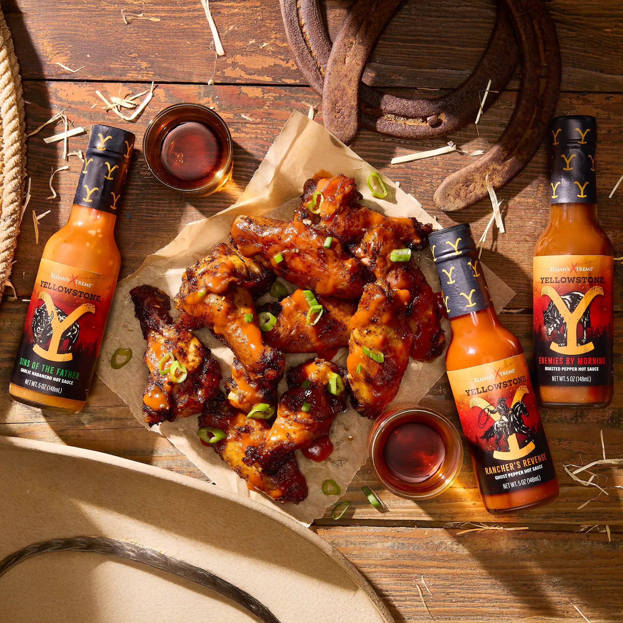 Yellowstone Hot Sauce Variety Pack 4 Bottles Hot Sauce Elijah's Xtreme
