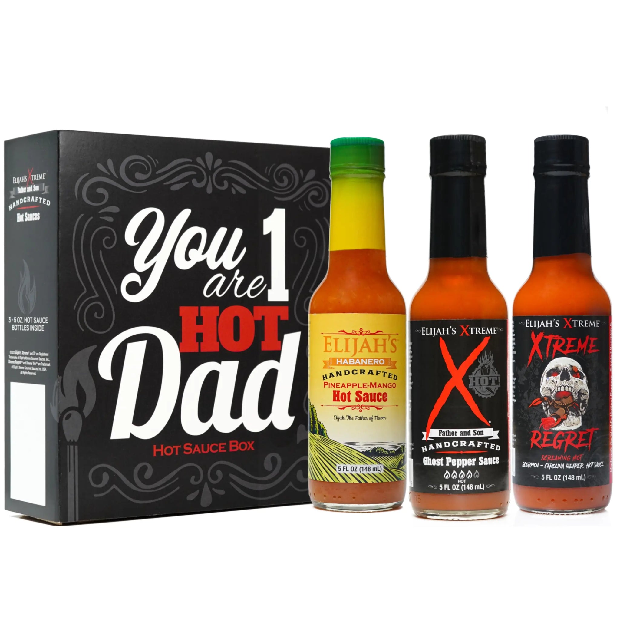 #1 HOT DAD HOT SAUCE GIFT SET (3 Bottles) Hot Sauce Elijah's Xtreme