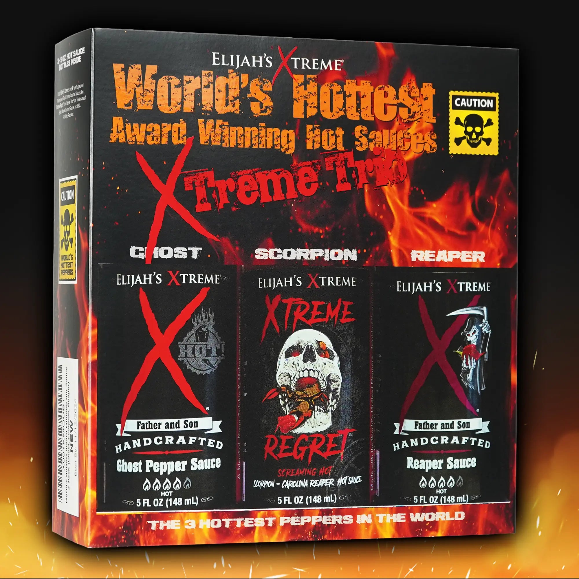 WORLDS HOTTEST XTREME TRIO HOT SAUCE VARIETY PACK Hot Sauce Elijah's Xtreme