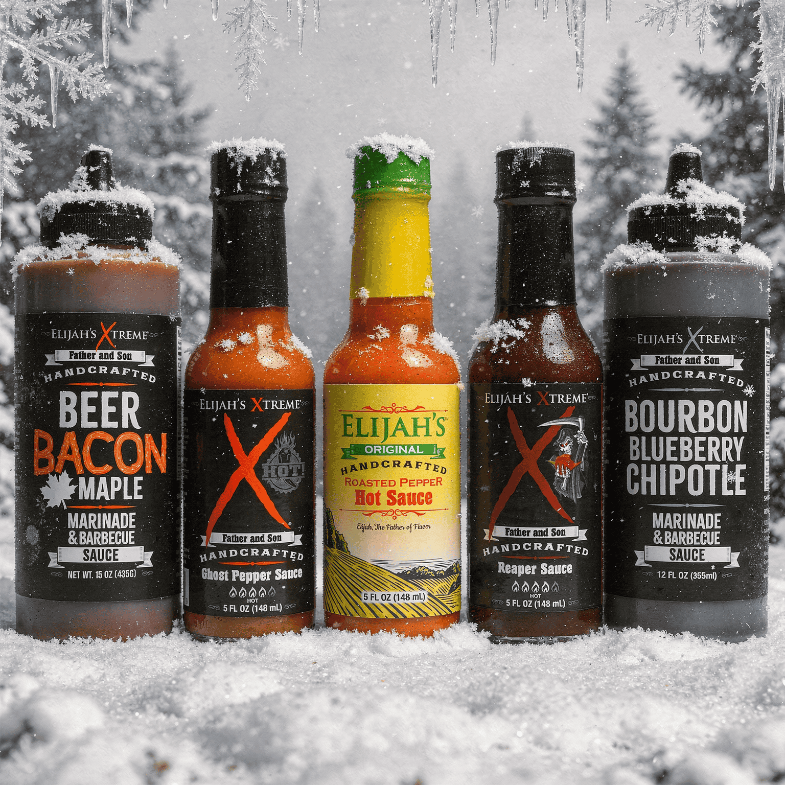 ❄️ Winter Heat Essentials (5 Bottle Bundle) Hot Sauce Elijah's Xtreme