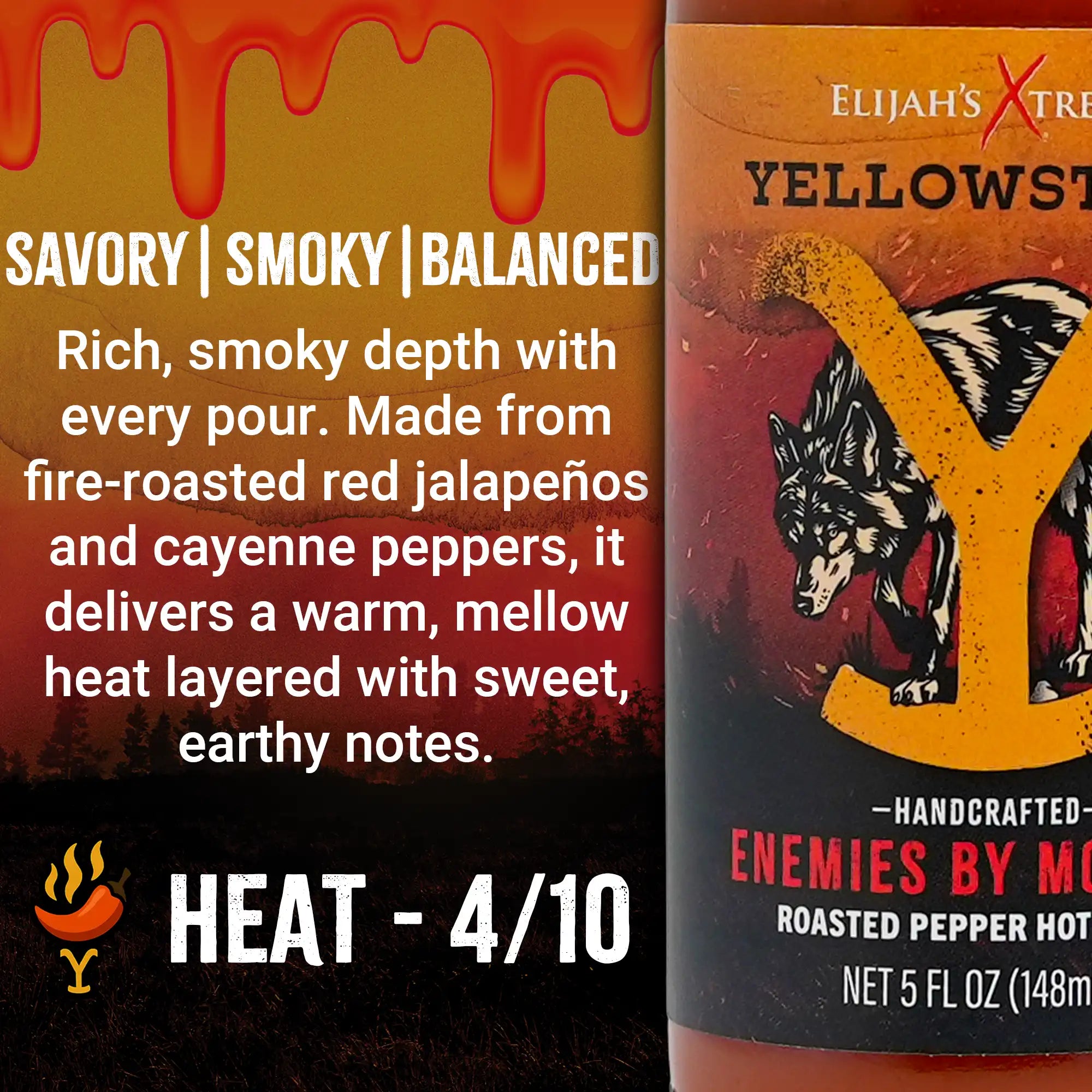 Yellowstone Hot Sauce Variety Pack 4 Bottles Hot Sauce Elijah's Xtreme