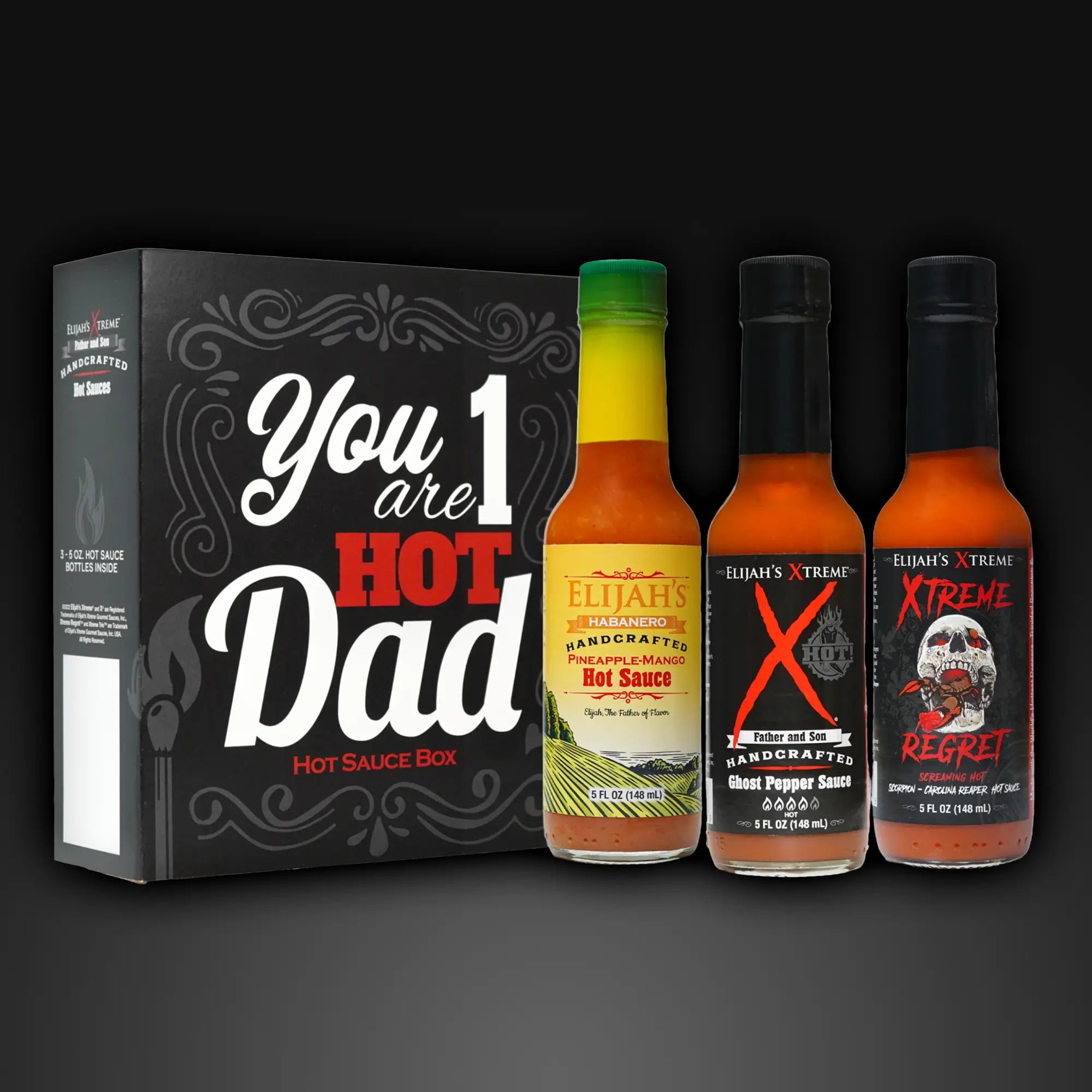 #1 HOT DAD HOT SAUCE GIFT SET (3 Bottles) Hot Sauce Elijah's Xtreme