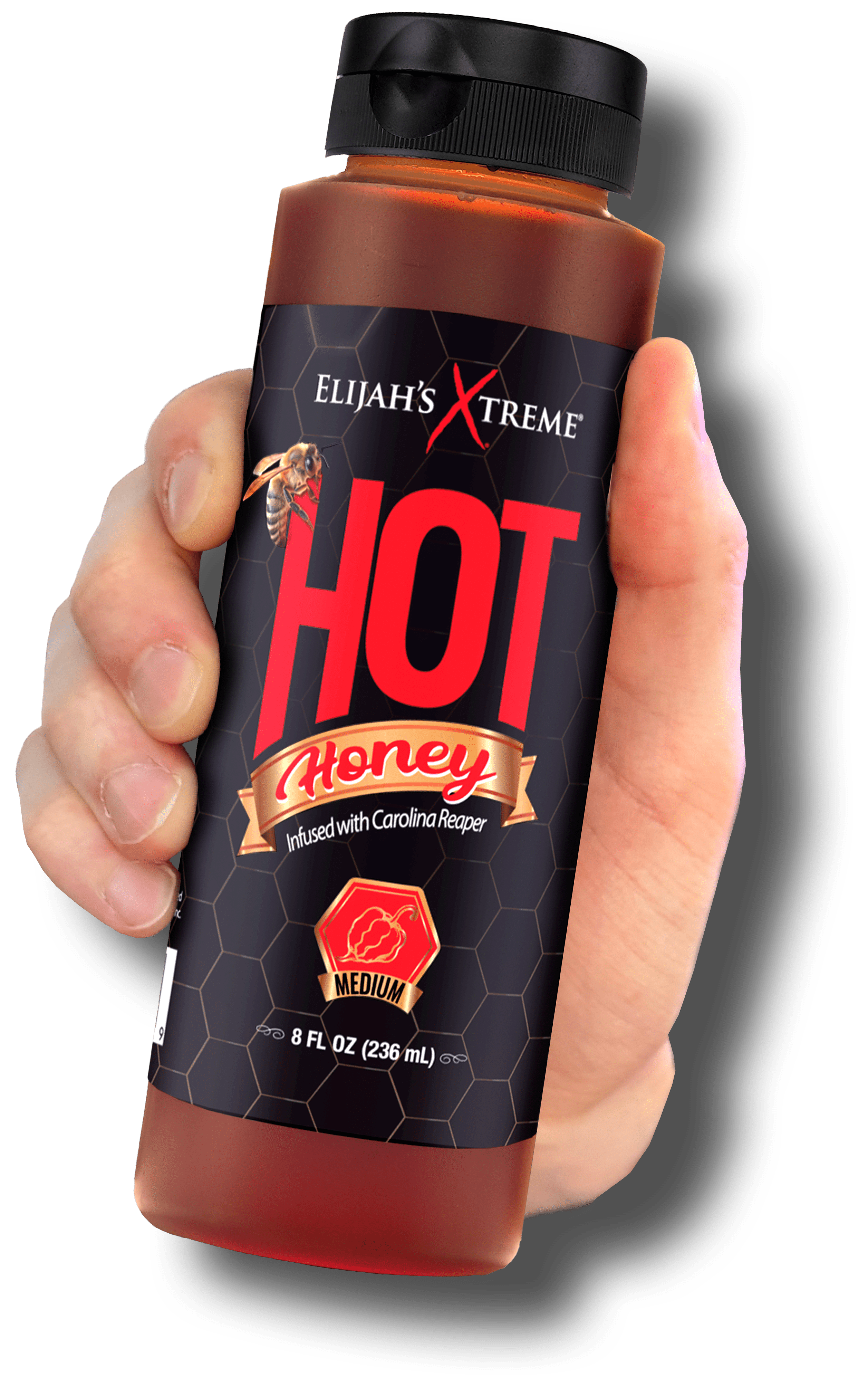 Hot honey being held by a hand