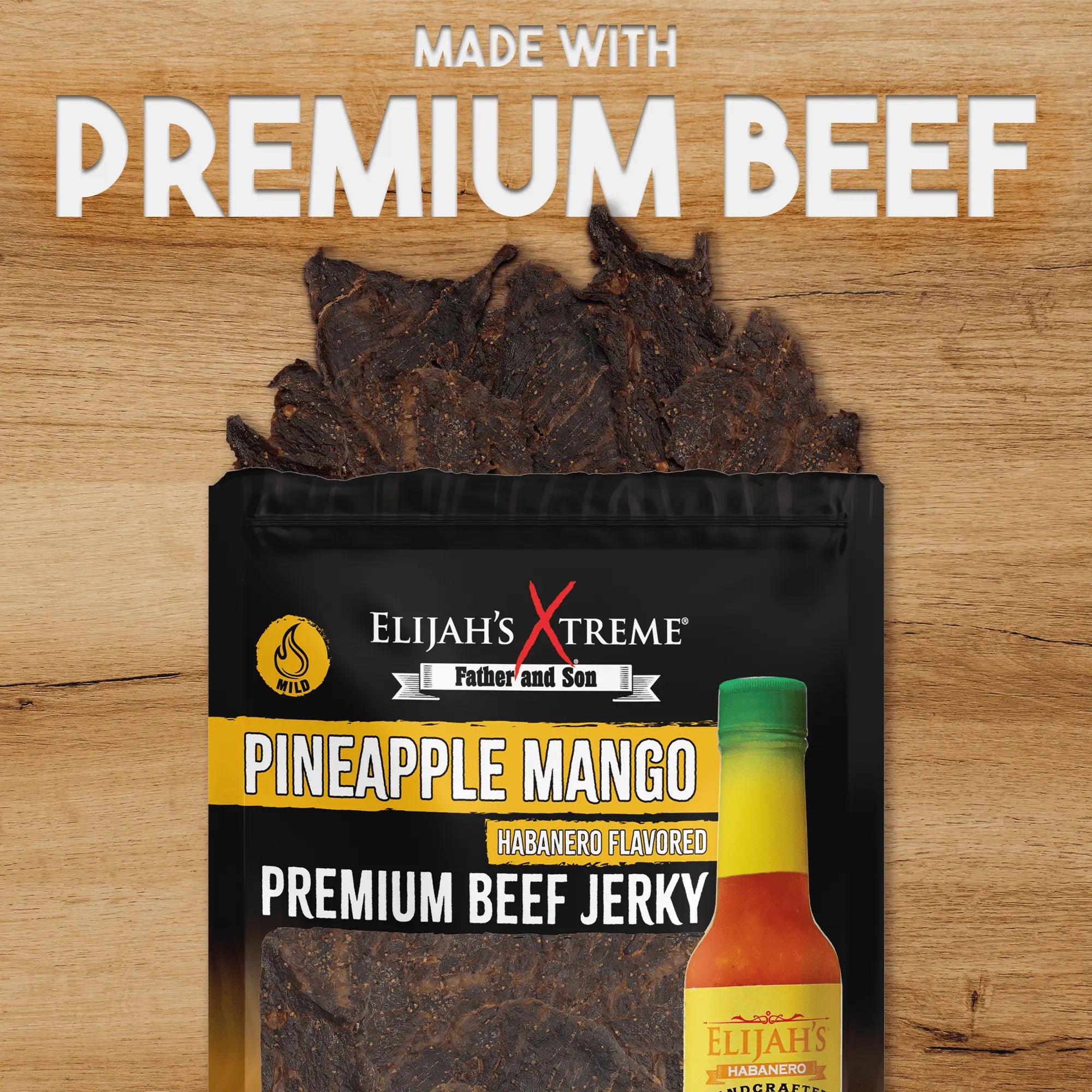 Pineapple-Mango Habanero Beef Jerky - 6 bags (1lb) Beef Jerky Elijah's Xtreme