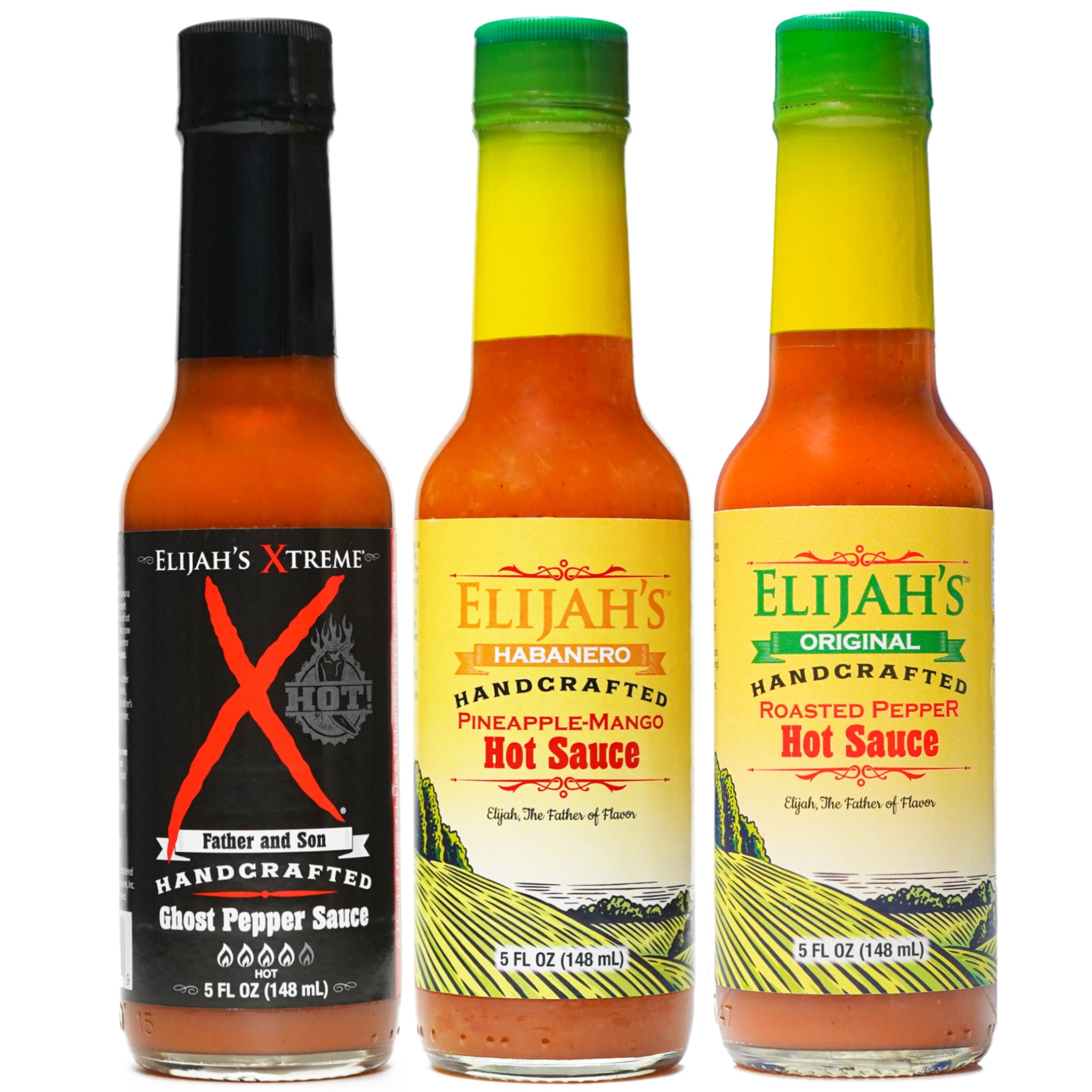 Mild & Hot Trio Hot Sauce Set Gift Box Elijah's Xtreme
