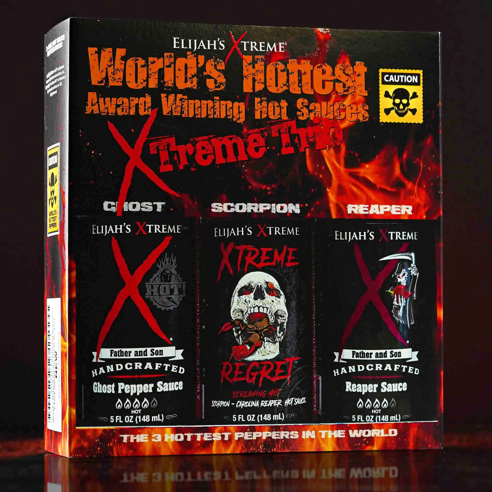 WORLDS HOTTEST XTREME TRIO HOT SAUCE VARIETY PACK Hot Sauce Elijah's Xtreme