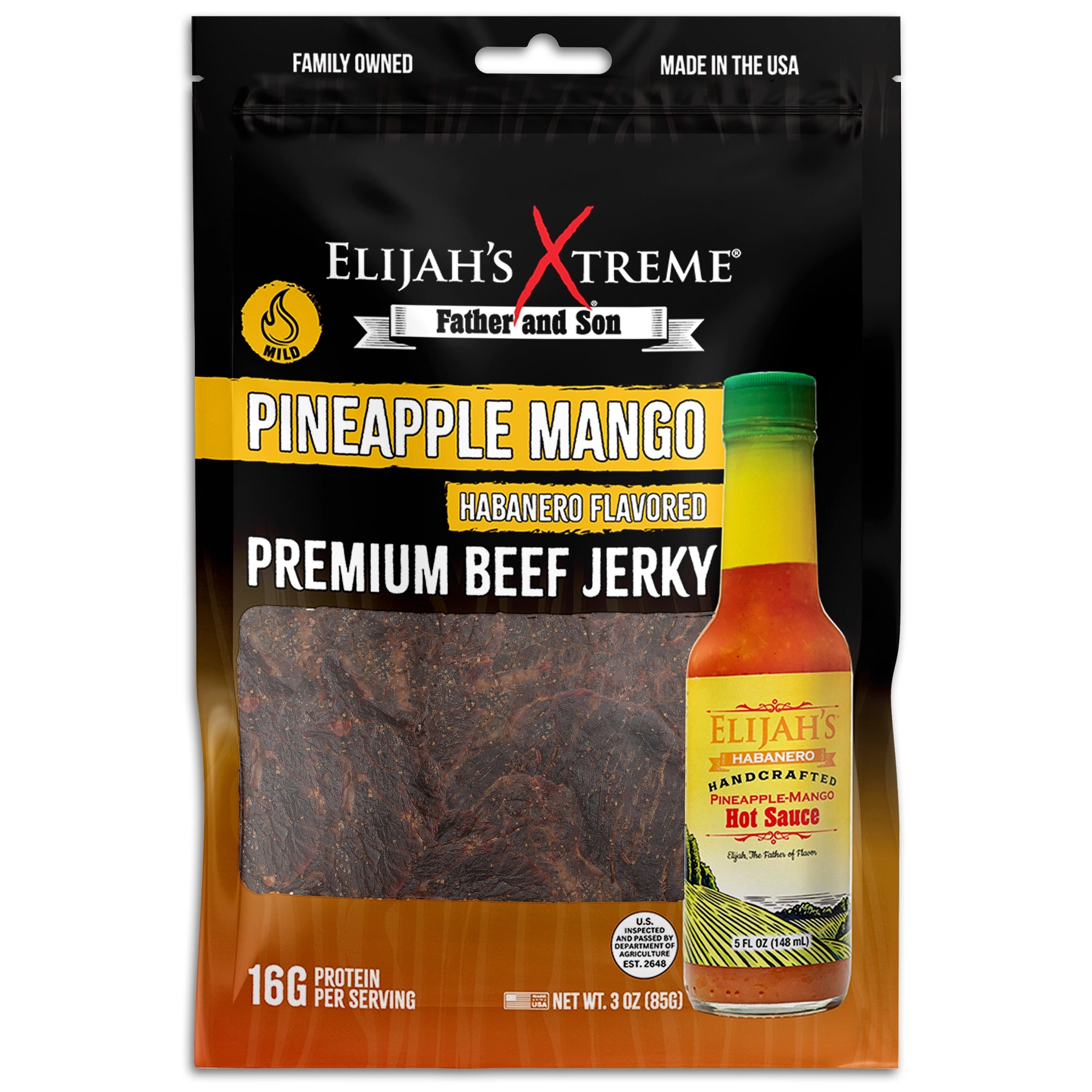 Pineapple-Mango Habanero Beef Jerky Beef Jerky Elijah's Xtreme Pineapple-Mango