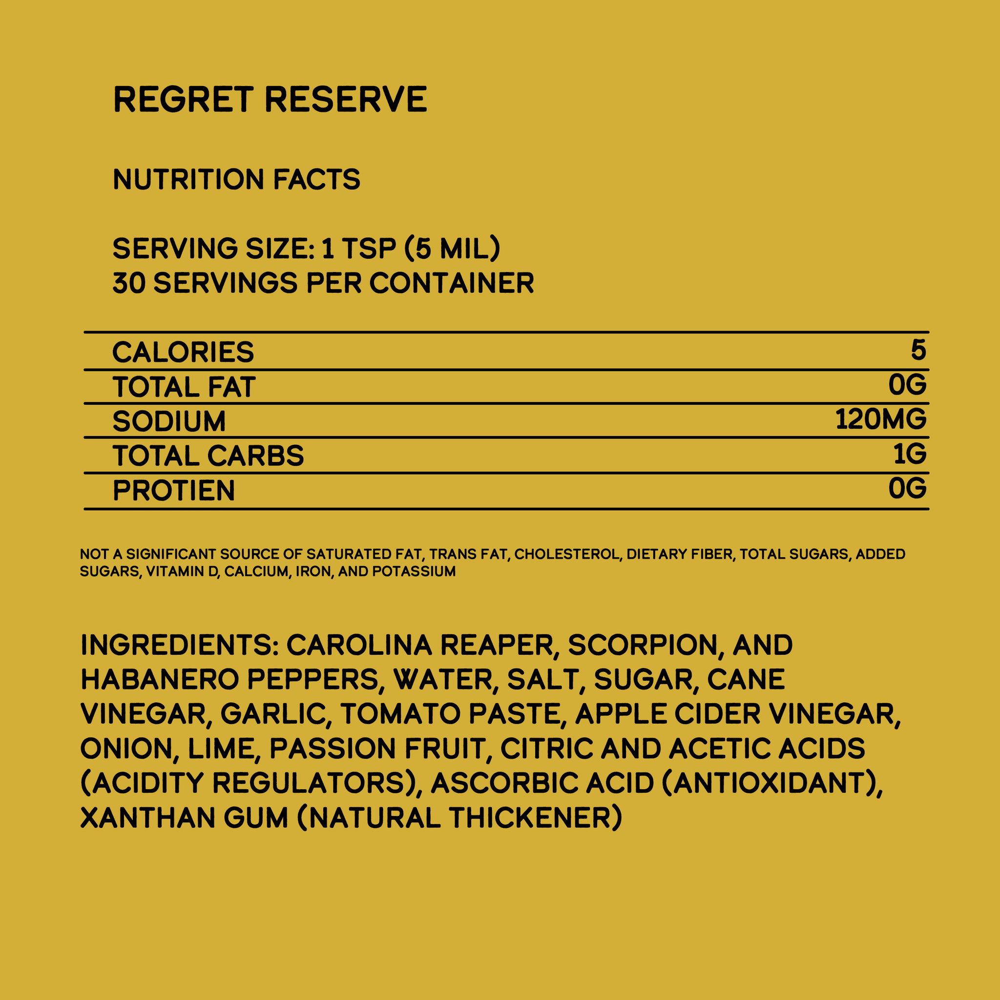 Regret Reserve Hot Sauce (12 pk Case)