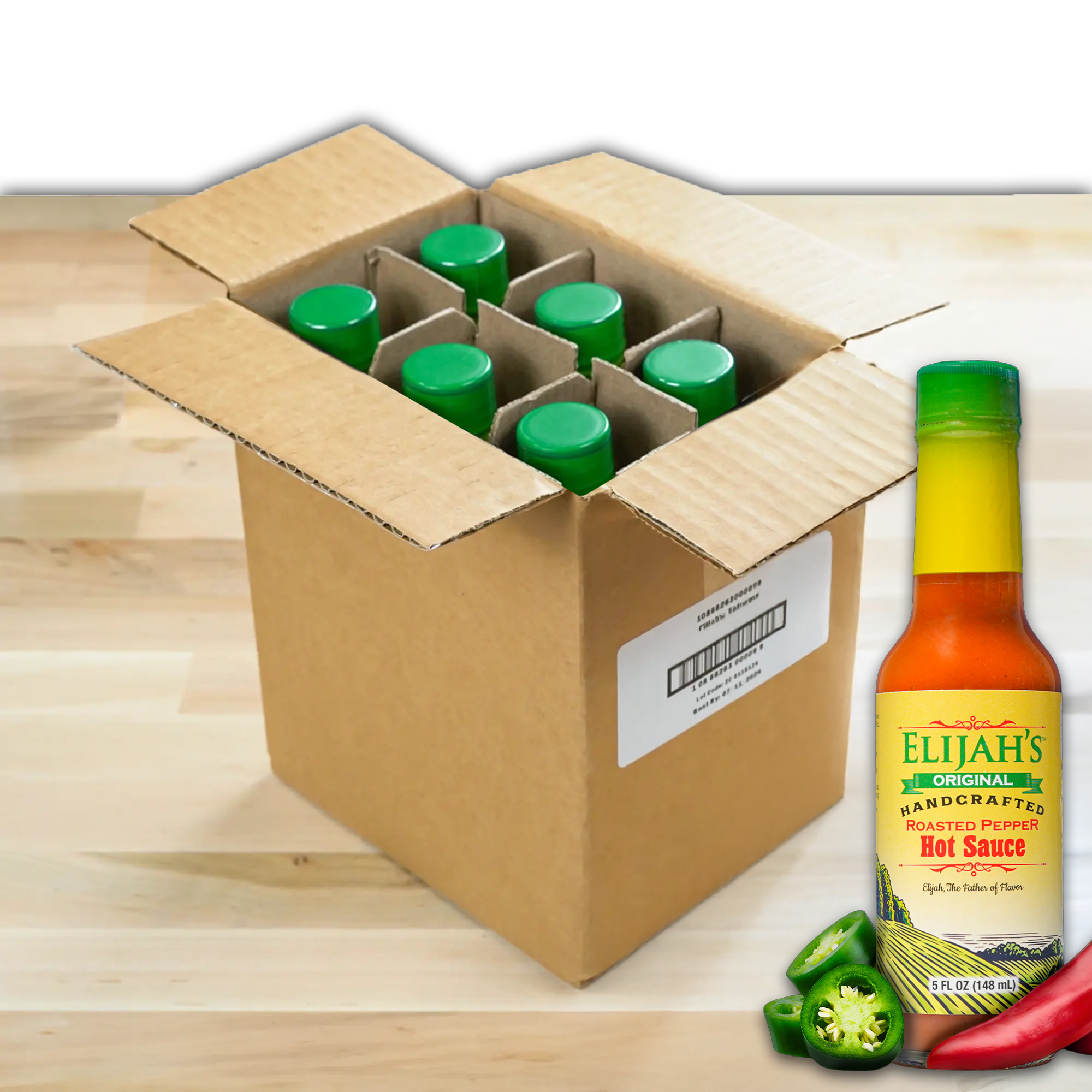 Roasted Cayenne & Jalapeño Pepper Sauce (6 pk Case)