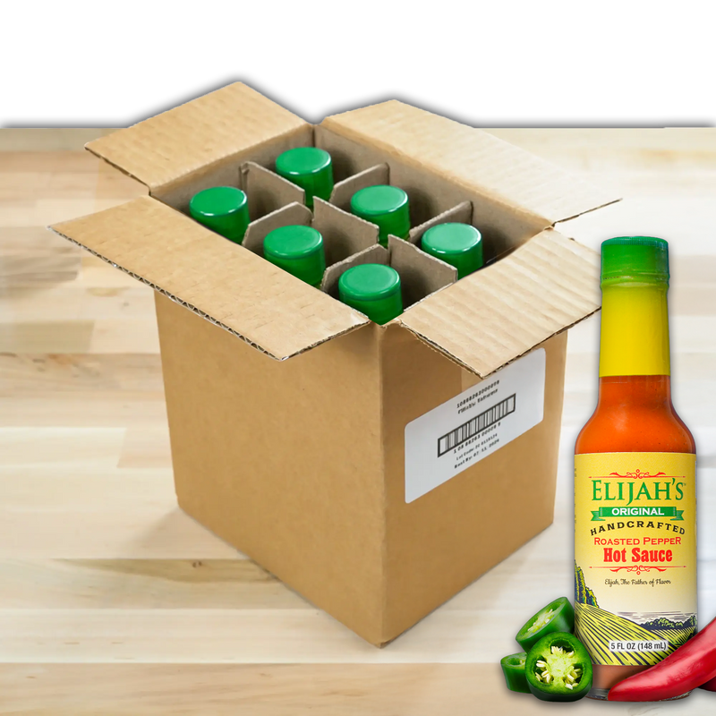 Roasted Cayenne & Jalapeño Pepper Sauce (6 pk Case) – Elijah's Xtreme hot sauce