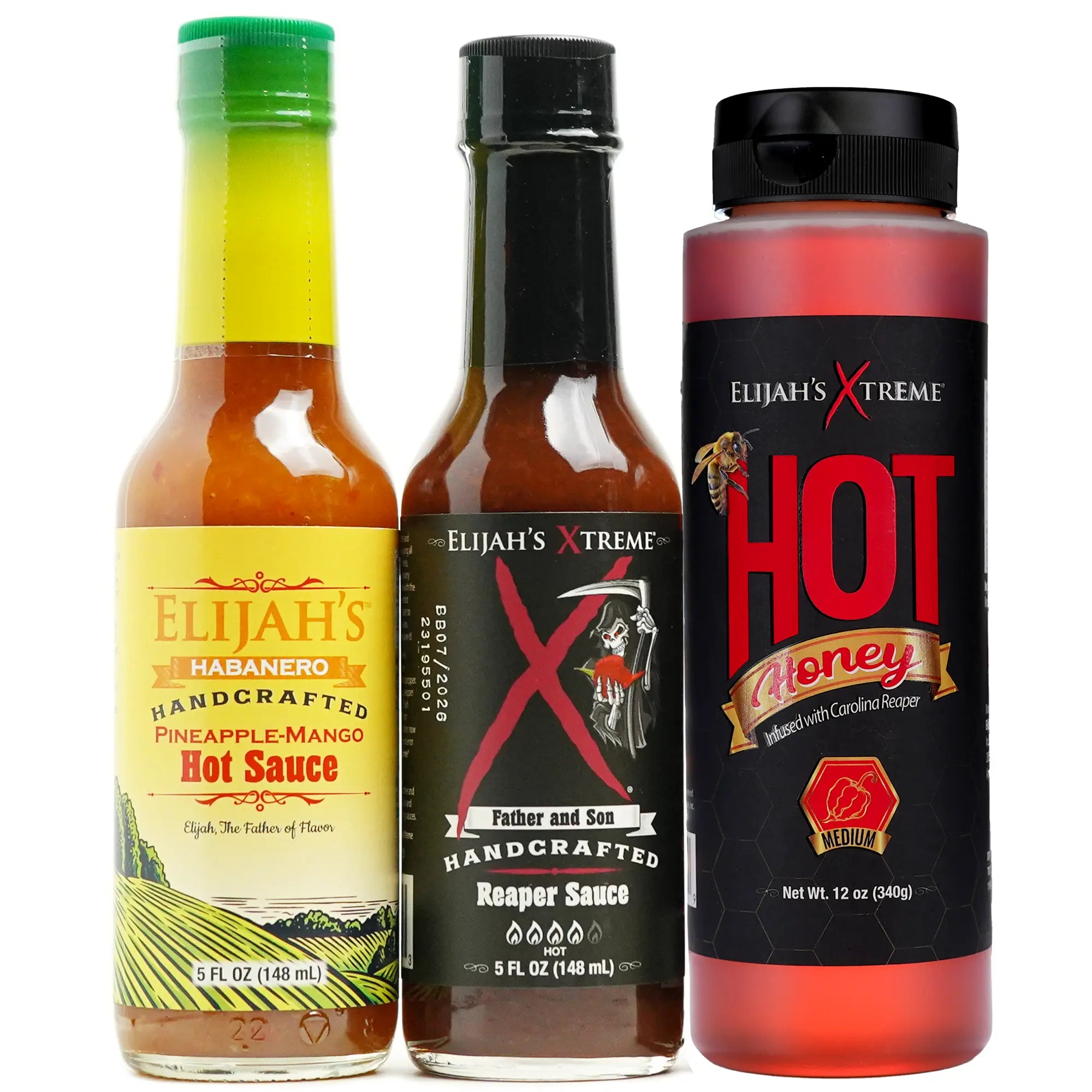 SWEET & HEAT TRIO HOT SAUCE VARIETY PACK Hot Sauce Elijah's Xtreme
