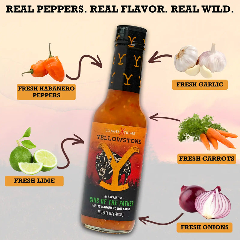 Yellowstone Hot Sauce Variety Pack 4 Bottles Hot Sauce Elijah's Xtreme