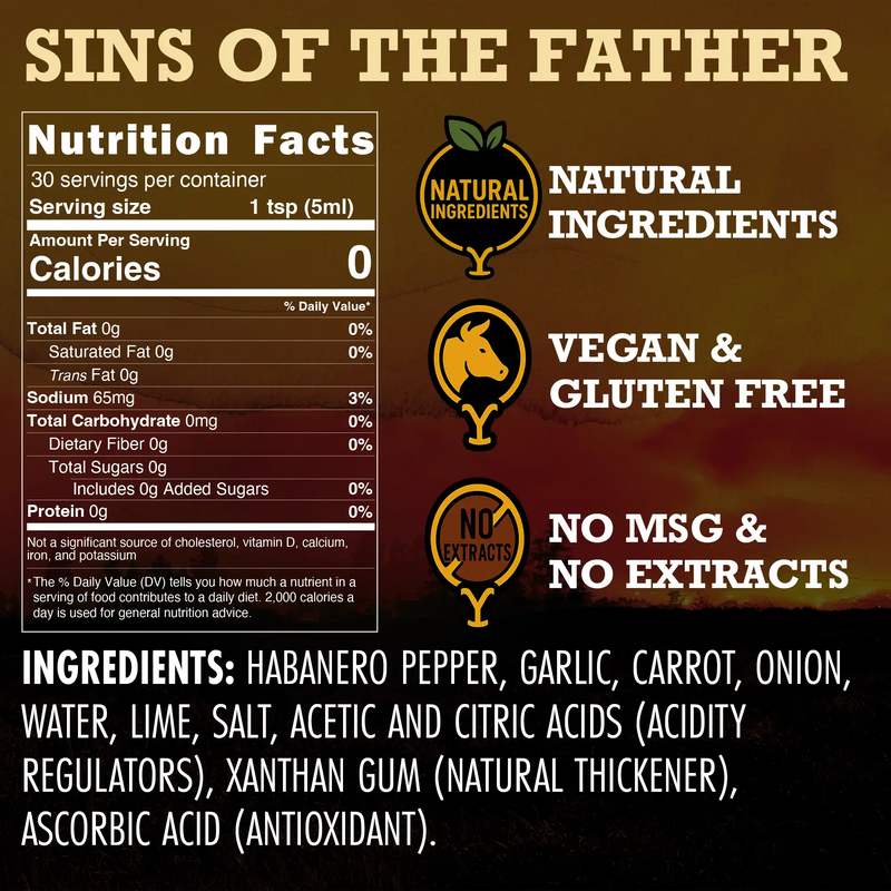 Sins of the Father (Garlic Habanero) Hot Sauce Elijah's Xtreme