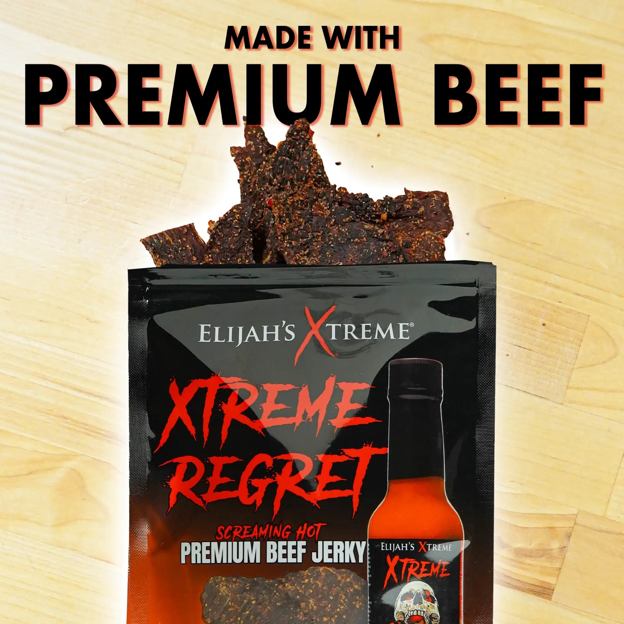 Xtreme Regret Spicy Beef Jerky - 6 bags (1lb) Beef Jerky Elijah's Xtreme
