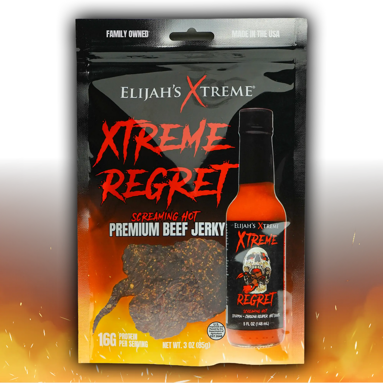 Xtreme Regret Spicy Beef Jerky Beef Jerky Elijah's Xtreme