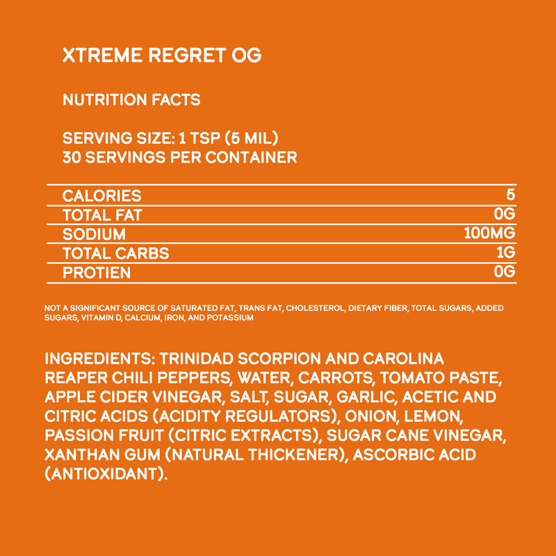 Xtreme Regret Hot Sauce (12 pk Case) Hot Sauce Elijah's Xtreme