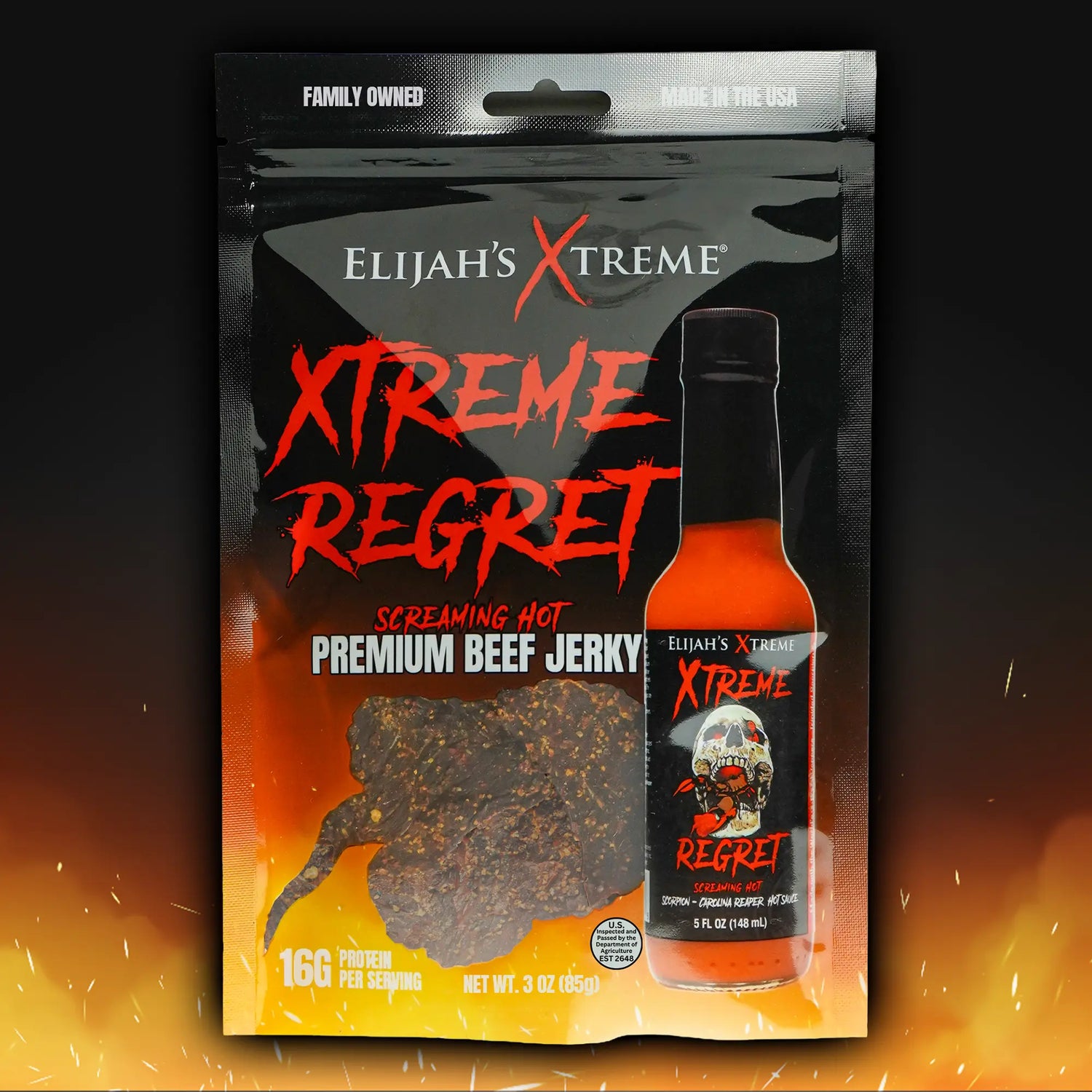 Xtreme Regret Spicy Beef Jerky Beef Jerky Elijah's Xtreme