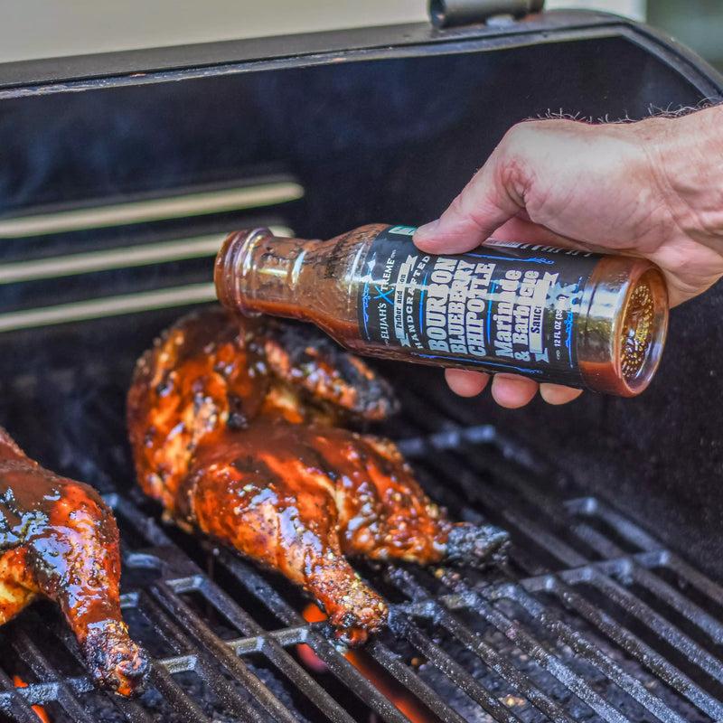 Bourbon Blueberry Chipotle BBQ Sauce (6 pk Case) Elijah's Xtreme