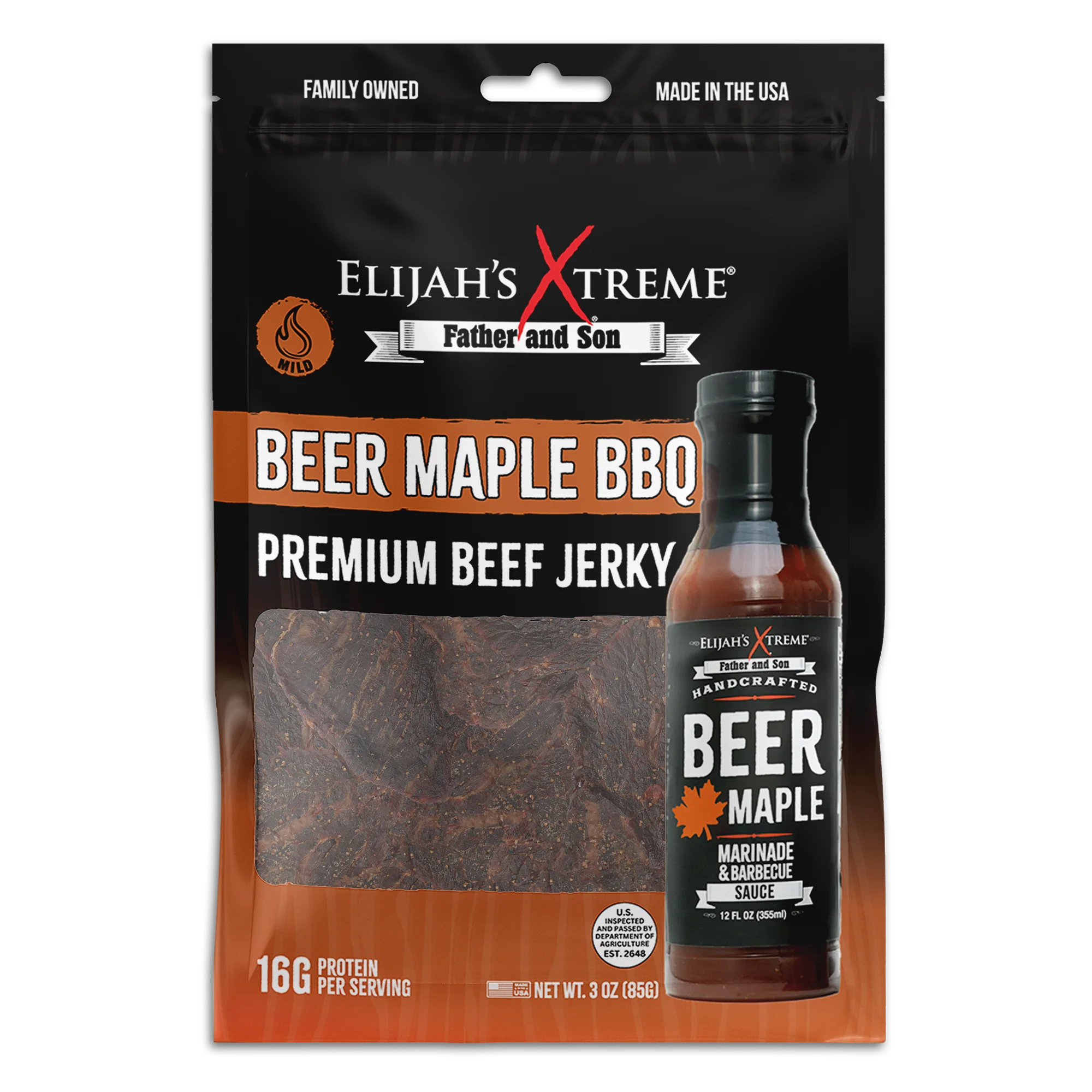 Beer Maple BBQ Beef Jerky Beef Jerky Elijah's Xtreme
