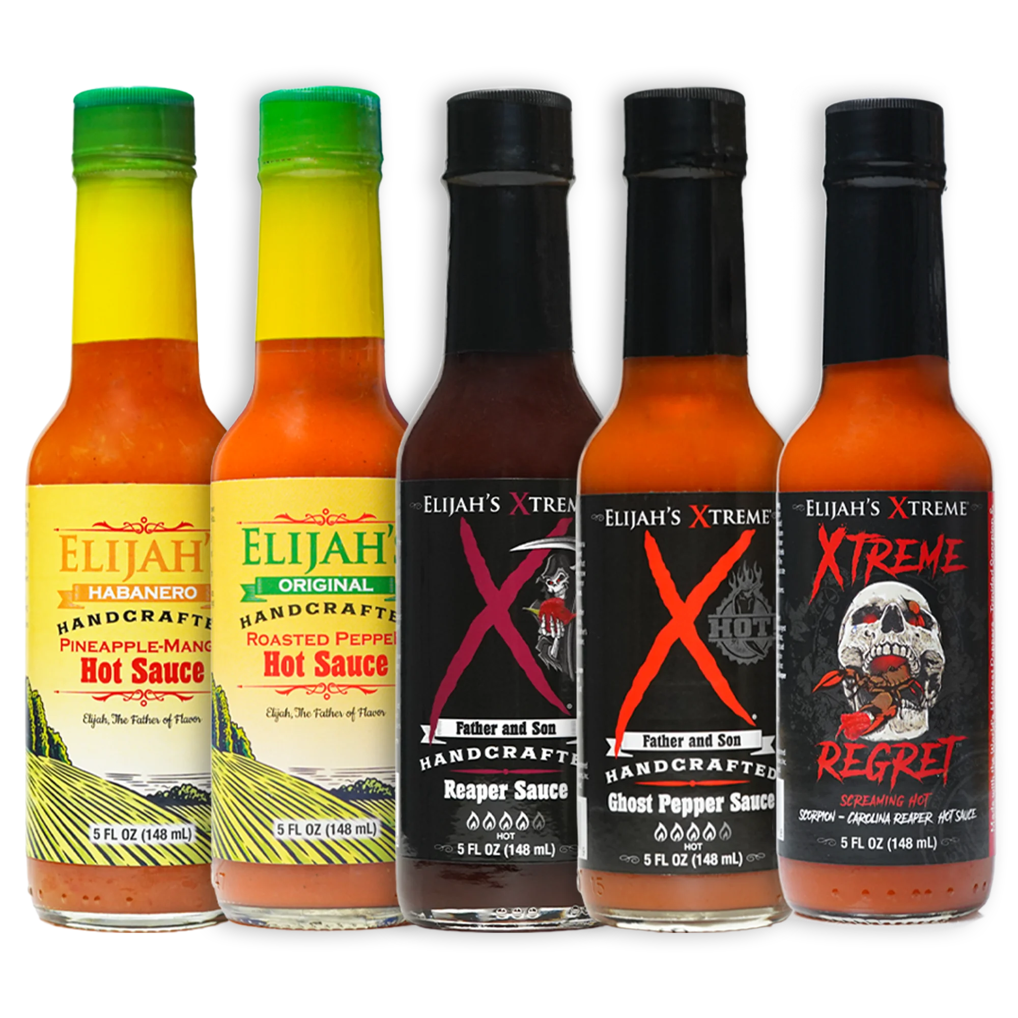 Hot Sauce Variety Pack (5 Bottles) Hot Sauce Elijah's Xtreme